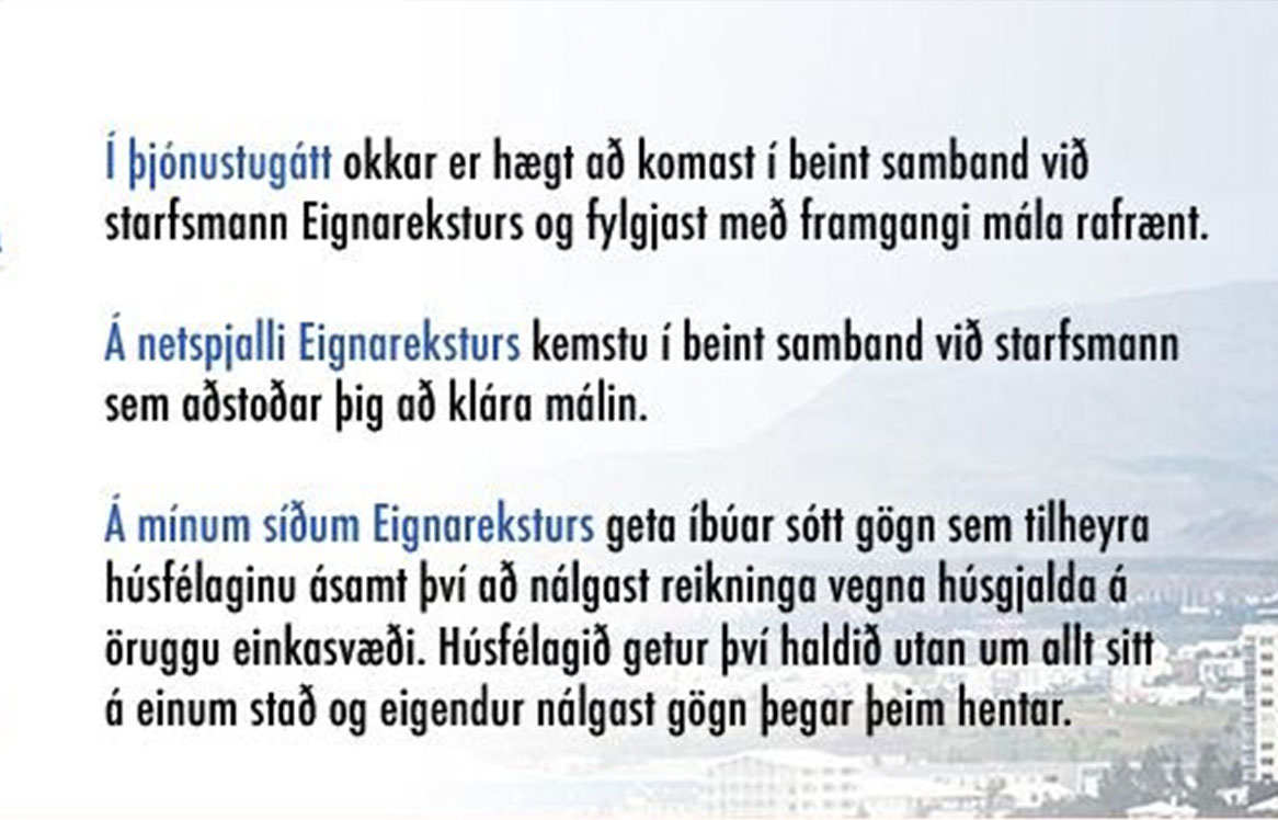 Neyðarsími - Mínar síður - Netspjall & Þjónustugátt á Eignarekstur.is